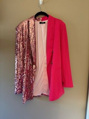 CBR Two-Tone Hot Pink Sequin & Blazer Jacket